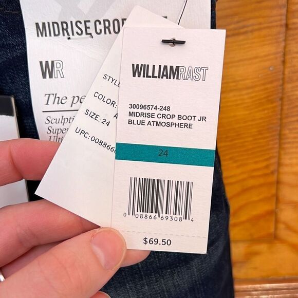 William Rast Midrise Crop Boot Cut Dark Wash Jeans Women’s 24 - Picture 4 of 9